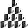 Vanloory Bath Towel Hooks 10 Pack Strong Self Adhesive CoatClothes Hooks No Drilling Sticky Hooks Heavy Duty 304 Stainless Steel Shower Wall Hook for Bathroom Kitchen BedroomMatte Black