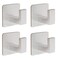 Vanloory Bath Towel Hooks 4 Pack Self Adhesive Square Coat Hooks Sturdy No Drilling Robe Hook Heavy Duty Aluminum Clothes Hanger Wall Hooks for Bathroom Bedroom KitchenSliver 2 in