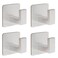 Vanloory Bath Towel Hooks 4 Pack Self Adhesive Square Coat Hooks Sturdy No Drilling Robe Hook Heavy Duty Aluminum Clothes Hanger Wall Hooks for Bathroom Bedroom KitchenSliver 2 in