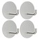 VIS'V VISV Adhesive Hooks Small Metal Shower Wall Stick on Hooks Waterproof 2 Extra Adhesive Strips Round Silver 4 Pcs