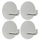 VIS'V VISV Adhesive Hooks Small Metal Shower Wall Stick on Hooks Waterproof 2 Extra Adhesive Strips Round Silver 4 Pcs