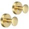 WaaWee 2 Pack Robe Towel Hook Wall Mount Stainless Steel Wall Hook Heavy Duty Clothes Coat Hooks for Bathroom Kitchen Home Storage Gold