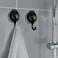 YSSILADI Heavy Duty Vacuum Suction Shower Hooks Glass Suction Cup Bathroom Robe Hooks Reusable No Hole Punched for Garland Decoration Black 6 Pack
