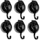 YSSILADI Heavy Duty Vacuum Suction Shower Hooks Glass Suction Cup Bathroom Robe Hooks Reusable No Hole Punched for Garland Decoration Black 6 Pack