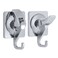 YSSILADI Shower Suction Cup Hooks 2 Garland Silver Plated Decorative Waterproof Towel Removable Wall 15lb Command Hanging Reusable Robe
