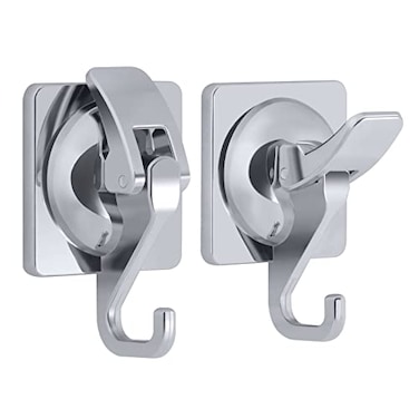 YSSILADI Shower Suction Cup Hooks 2 Garland Silver Plated Decorative Waterproof Towel Removable Wall 15lb Command Hanging Reusable Robe