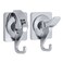 YSSILADI Shower Suction Cup Hooks 2 Garland Silver Plated Decorative Waterproof Towel Removable Wall 15lb Command Hanging Reusable Robe