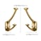 ZAUYX 2 Pack Champagne Brozne Hooks Decorative Heavy Duty Solid Large Coat Hooks for Towel Hanging Coats Robe Wall Mounted Towel Bags Door Back Bathroom Wall Hook