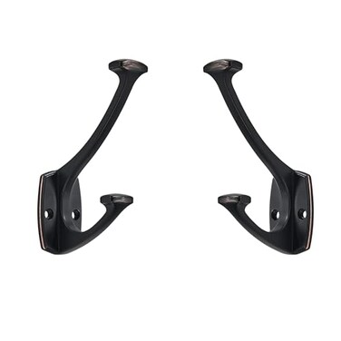 ZAUYX 2 Pack Oil Rubbed Bronze Hooks Decorative Heavy Duty Solid Large Coat Hooks for Towel Hanging Coats Robe Wall Mounted Towel Bags Door Back Bathroom Wall Hook