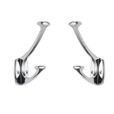 ZAUYX 5 Pack Polished Chrome Hooks Decorative Heavy Duty Solid Large Coat Hooks for Towel Hanging Coats Robe Wall Mounted Towel Bags Door Back Bathroom Wall Hook