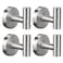 Mdvora 4 Pack Brushed Nickel Towel Hooks SUS304 Stainless Steel Bathroom Hooks for Bedroom Kitchen Hotel Office
