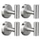 Mdvora 4 Pack Brushed Nickel Towel Hooks SUS304 Stainless Steel Bathroom Hooks for Bedroom Kitchen Hotel Office