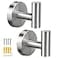 Mdvora 2 Pack Brushed Nickel Towel Hooks SUS304 Stainless Steel Bathroom Hooks for Bedroom Kitchen Hotel Office