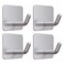 VIS'V VISV Adhesive Hooks Heavy Duty Shower Wall Stick on Hooks Waterproof 2 Extra Adhesive Strips Silver 4 Pcs