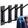 YIGII Towel HookAdhesive Hooks Black Wall Hooks Stick for Bathroom and Kitchen Heavy Duty Hooks 4Pack Stainless Steel