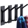 YIGII Towel HookAdhesive Hooks Black Wall Hooks Stick for Bathroom and Kitchen Heavy Duty Hooks 4Pack Stainless Steel