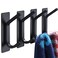 YIGII Towel HookAdhesive Hooks Black Wall Hooks Stick for Bathroom and Kitchen Heavy Duty Hooks 4Pack Stainless Steel