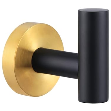 Angle Simple Towel Hook Black Gold Stainless Steel Bathroom Towel Holder Round Clothing Robe Hook Wall Mount