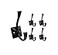 QCAA Coat and Hat Hook Zinc Die Cast Matte Black 5 Pack Made in Taiwan