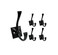 QCAA Coat and Hat Hook Zinc Die Cast Matte Black 5 Pack Made in Taiwan