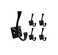QCAA Coat and Hat Hook Zinc Die Cast Matte Black 5 Pack Made in Taiwan
