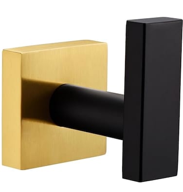Angle Simple Towel Hook Black Gold Stainless Steel Bathroom Towel Holder Robe Hook Kitchen Towel Hanger Wall Mount