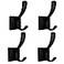 UNHINT Black Towel HooksDouble Towel Robe Clothes Coat HolderHeavy Duty Wall Mount Hooks for Bath Bedroom Kitchen Pool Garage Hotel4 Pack