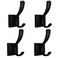 UNHINT Black Towel HooksDouble Towel Robe Clothes Coat HolderHeavy Duty Wall Mount Hooks for Bath Bedroom Kitchen Pool Garage Hotel4 Pack