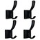 UNHINT Black Towel HooksDouble Towel Robe Clothes Coat HolderHeavy Duty Wall Mount Hooks for Bath Bedroom Kitchen Pool Garage Hotel4 Pack
