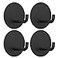 VIS'V VISV Adhesive Hooks Small Metal Shower Wall Stick on Hooks Waterproof 2 Extra Adhesive Strips Round Black 4 Pcs