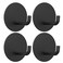 VIS'V VISV Adhesive Hooks Small Metal Shower Wall Stick on Hooks Waterproof 2 Extra Adhesive Strips Round Black 4 Pcs