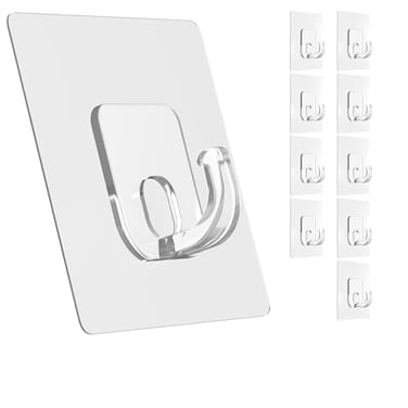 Latoxcaa Large Adhesive Hooks 10 Pack Heavy Duty Utility Hooks for Hanging 33lb Damage Free Sticky Hanging No Trace SelfAdhesive Wall for Kitchen Bathroom Office Multiple Uses