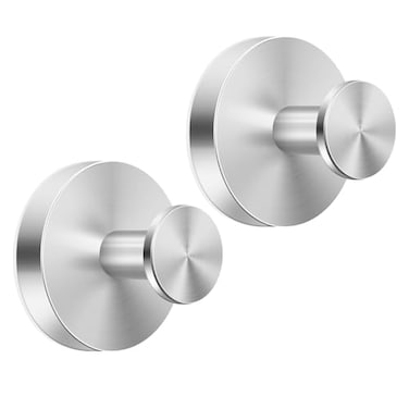 HRMNUS Suction Cup Hooks for Shower BathroomGlass Window Loofah Towel Wreath Hanger for Front Door NoDrill Waterproof Wall Hook Hold2packsBrushed Silver