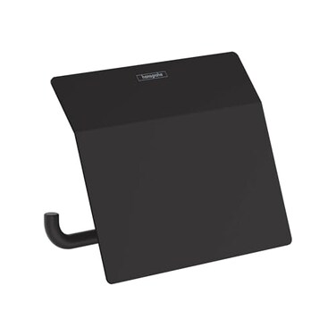 hansgrohe AddStoris Toilet Paper Holder with Cover in Matte Black 41753670