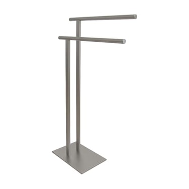 Kingston Brass SCC6038 Edenscape Double L Shape Pedestal TowelHolder Brushed Nickel