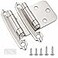 DecoBasics Cabinet Hinges Brushed Nickel for Kitchen Cabinets Doors 30 Pair 60 Pcs 12 Overlay Variable Self Closing Kitchen Cabinet Hinges Flush Mount wSilicon Bumpers Hardware Screws