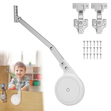 FURNIWARE 1 Pack Toy Box Hinges Soft Close Hinges for Wooden Box Smooth Close Lid Support Kit with Easy Installation Template 105 Degree Open Angle with Extra 2 Hinges