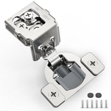 ELEBUILD 10 Pack 1 12 Overlay 3D Soft Close Hinges for Face Frame Kitchen Cabinet 3 Way Adjust Self Closing Concealed Cabinet Hinges105 Degree