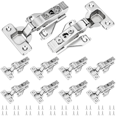 ROTESONNE 10 Pack 12 Overlay Soft Close Hidden Cabinet Hinges 105 Degree 3D Adjustable Clip On Plate Concealed Kitchen Cupboard Door Hinges with Screws