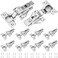 ROTESONNE 10 Pack 12 Overlay Soft Close Hidden Cabinet Hinges 105 Degree 3D Adjustable Clip On Plate Concealed Kitchen Cupboard Door Hinges with Screws