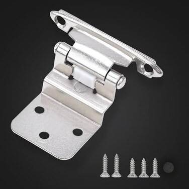OMANSKO 10 Pack 5 Pairs 38 Inset Cabinet Door Hinges Satin Nickel Offset Self Closing Kitchen Cabinet Hinges Brushed Nickel Cabinet Hinges Semi Cupboard Variable Flush Cabinet Hinge