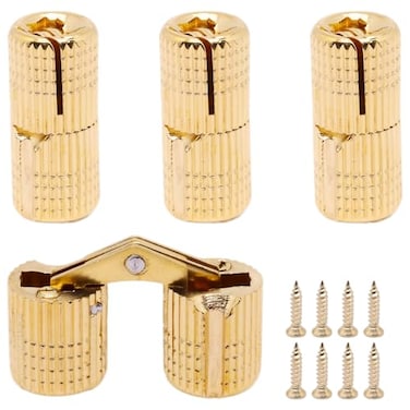 BENLIUDH 10mm Hidden Brass Barrel Hinges 180 Degree Opening Angle Cabinet Hinges for DIY Jewelry Box 1Hand 4 Pack