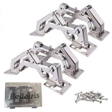 Bellairis 175 Heavy Duty Cabinet Hinges 2 Pair WideOpening Concealed Hydraulic Hinges for Trap Doors Thick Panels Garage Cabinets Soft Close Adjustable Frameless Hinge Set with Screws Storage Case