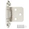 Ravinte Decor 4 Pack 2 Pair Brushed Nickel Cabinet Hinges 12 inch Overlay SemiConcealed Hinges Self Closing Door Hardware with Door Bumper Silver Face Mount Hardware