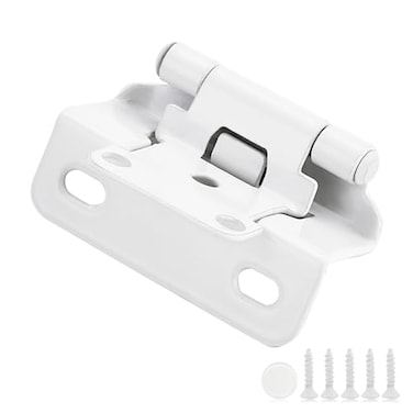 Ravinte Decor 4 Pack 2 Pair White Cabinet Hinges 12 inch Overlay Partial Wrap Around Door Hinges for Face Frame Self Closing White Face Mount Cupboard Hardware