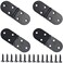 kaileyouxiangongsi 4Pcs 90 Degree Solid Hinge Cabinet Door Hinges Flush Cabinet Hinges with Screws Black