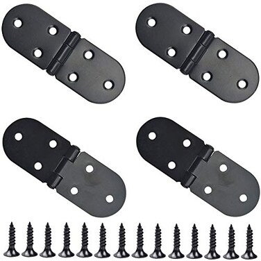 kaileyouxiangongsi 4Pcs 90 Degree Solid Hinge Cabinet Door Hinges Flush Cabinet Hinges with Screws Black