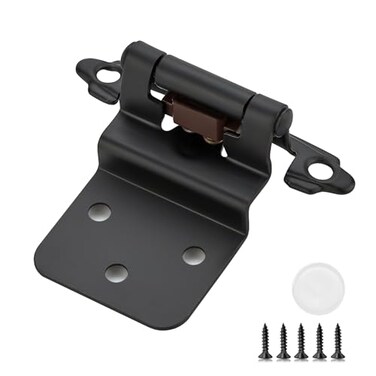 Ravinte Hardware 60 Pack 30 Pairs 38 Inch Insert Kitchen Cabinet Hinges Matte Black Self Closing Hinges for Kitchen Cabinet Doors SemiConcealed Cupboard Hardware Face Mount Hardware Black