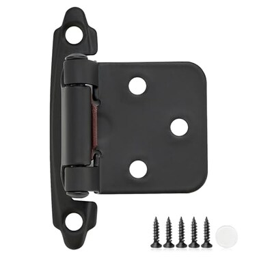 Ravinte Decor 8 Pack Black Cabinet Hinges 12 Inch Overlay SemiConcealed Self Closing Door Hinges With Bumper 4 Pair Face Mount Kitchen Hardware