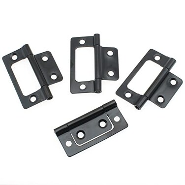 FDXGYH 8 Pack NonMortise Door Hinges Heavy Duty Bifold Butt Cabinet with Mounting Screws for Windows Cupboard etc Furniture 2x09Black